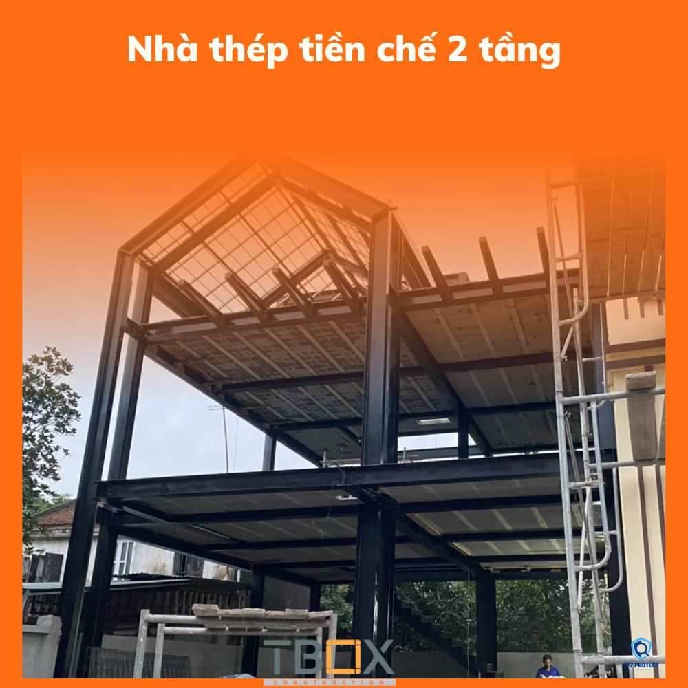 nhà thép tiền chế 2 tầng