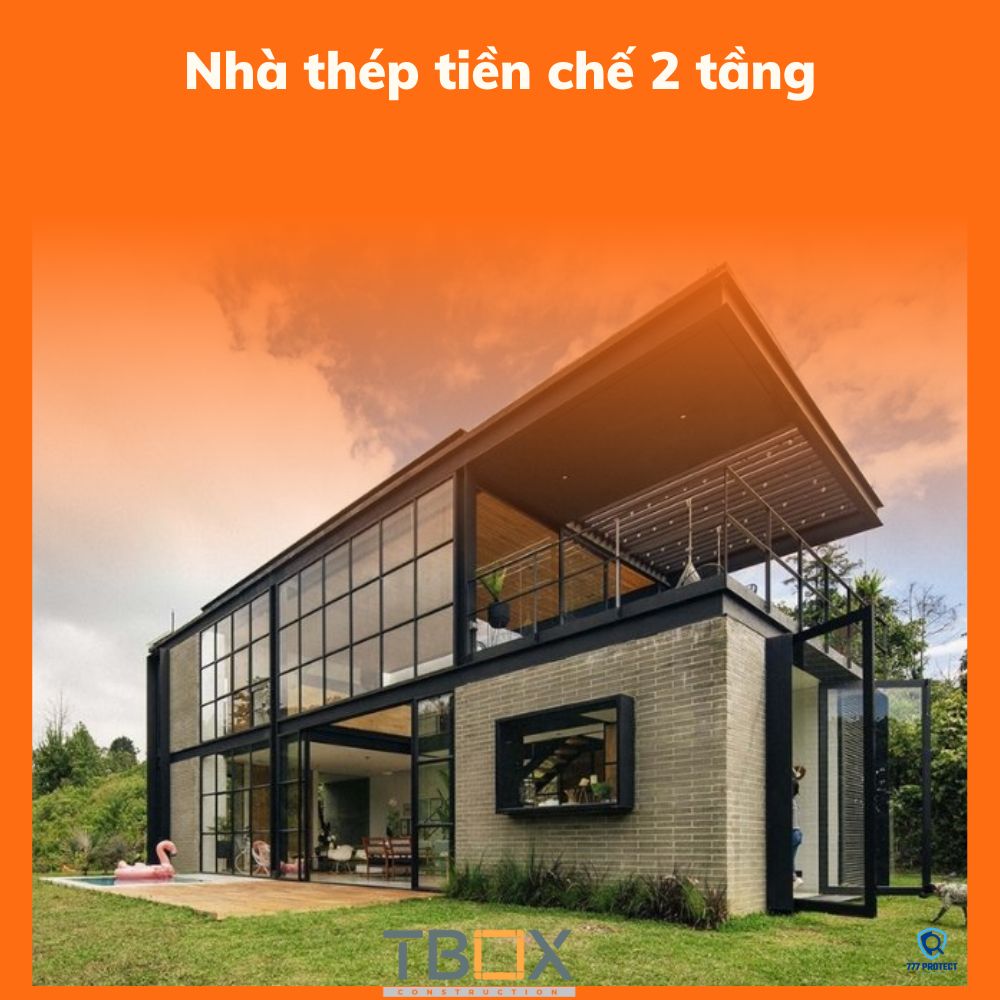 nhà thép tiền chế 2 tầng